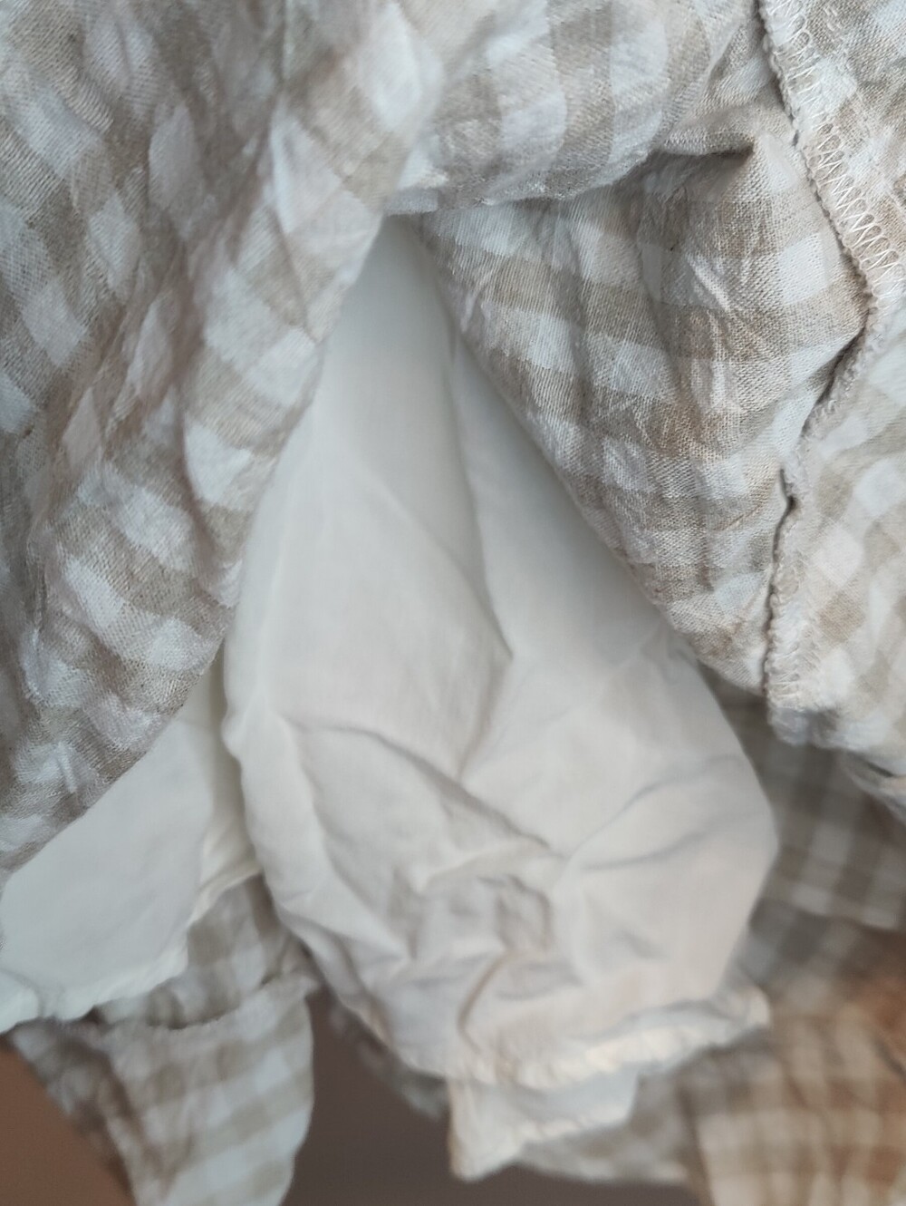 MABLE Gingham Smocked Tiered Ruffle Tie Back Mini Dress M - Picture 7 of 7